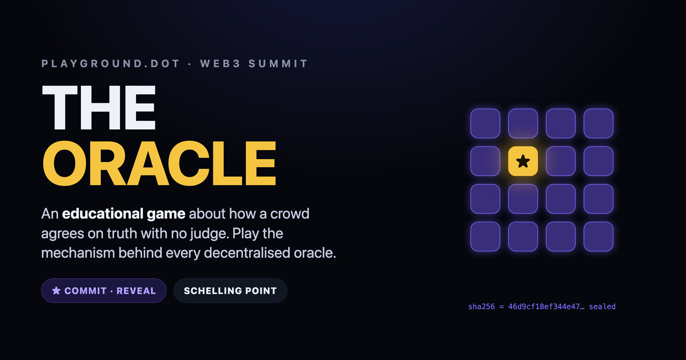 THE ORACLE — an educational game about how a crowd agrees on truth with no judge