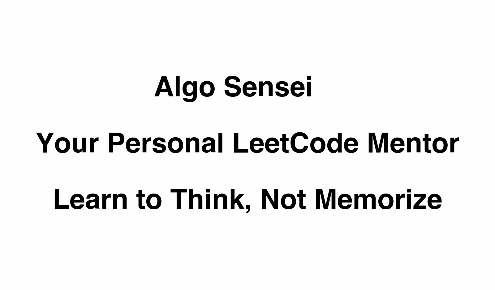 Algo Sensei Demo
