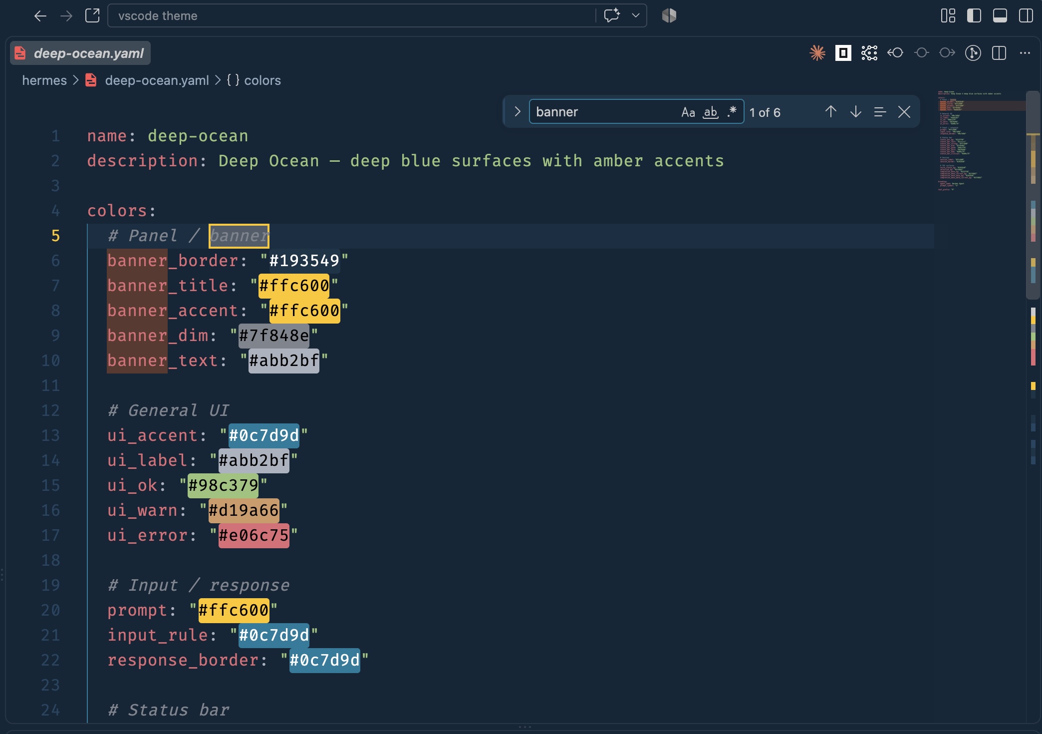 YAML with color decorators
