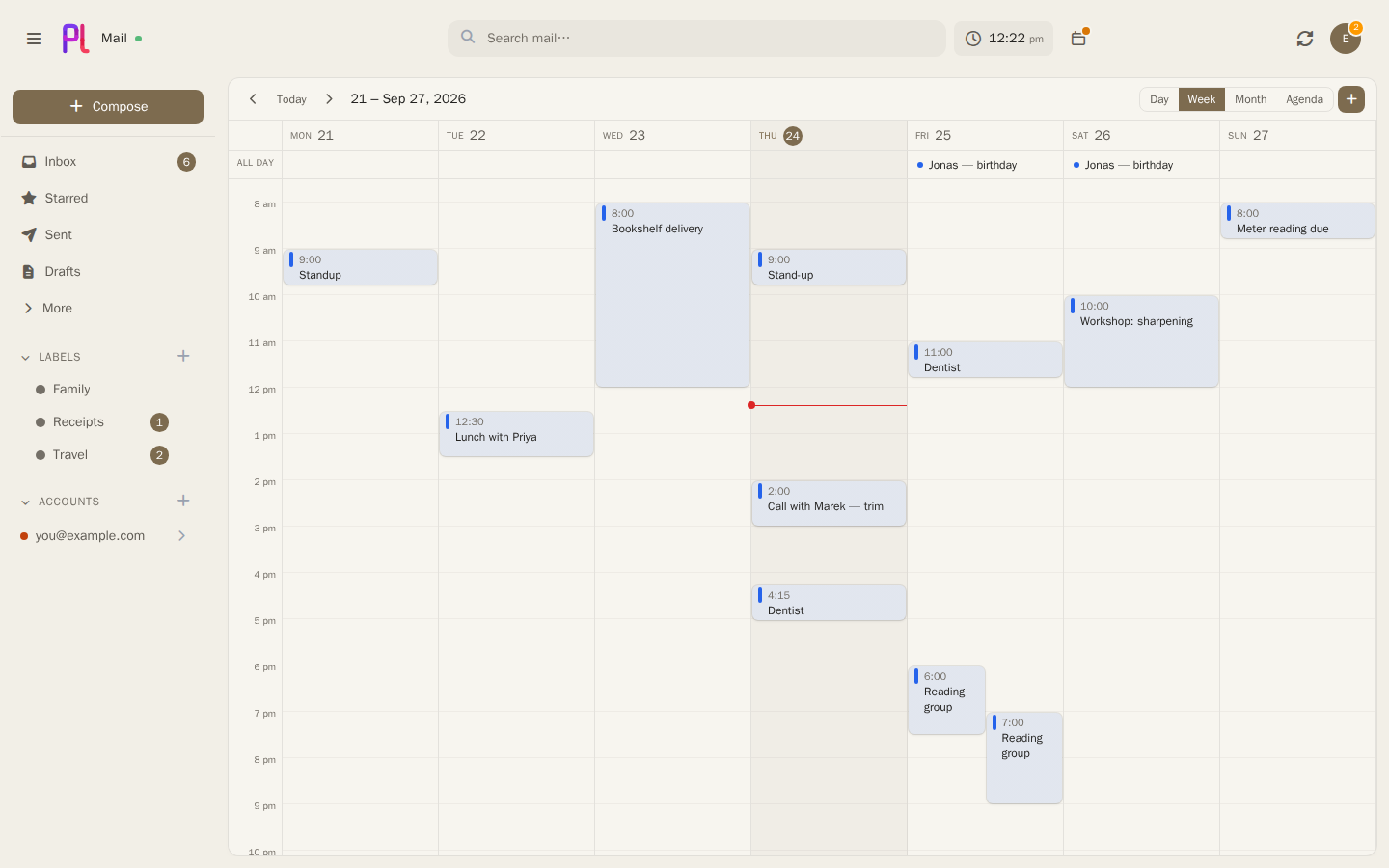 The calendar