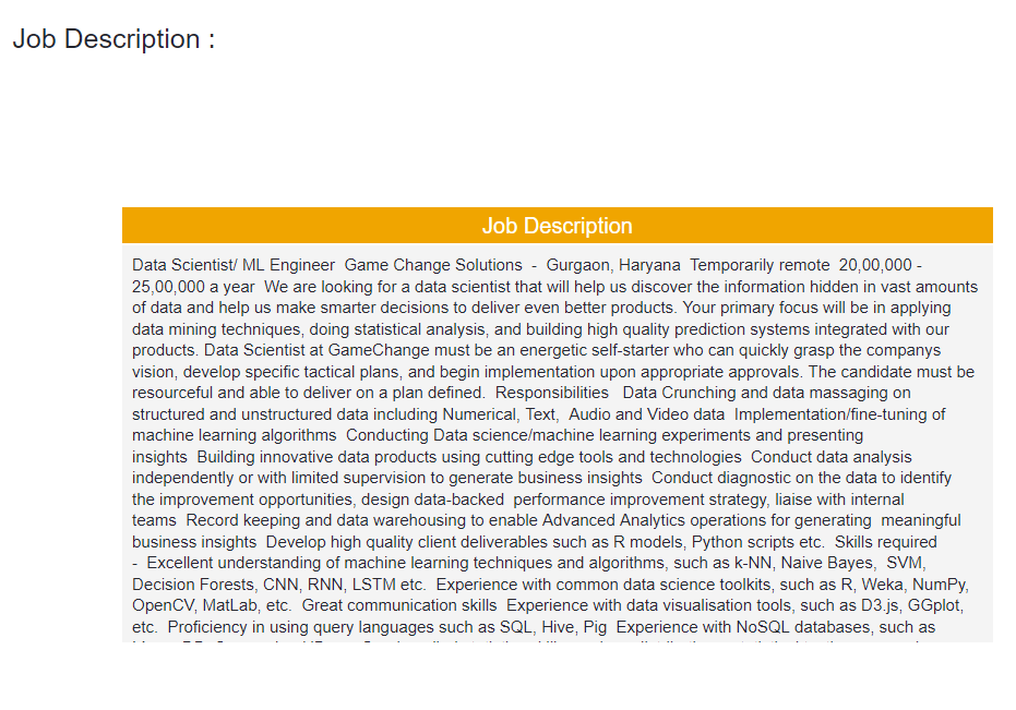 The Job Description