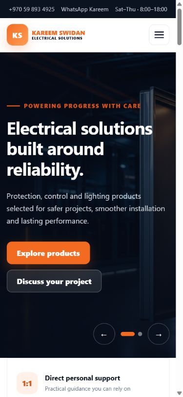Electrical Solutions mobile view