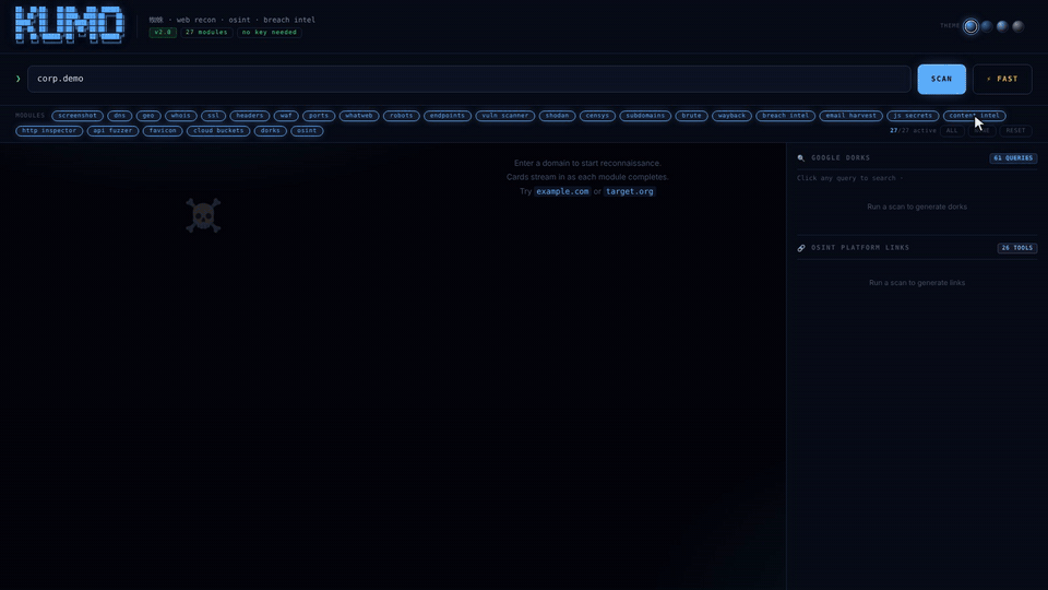 Kumo web dashboard