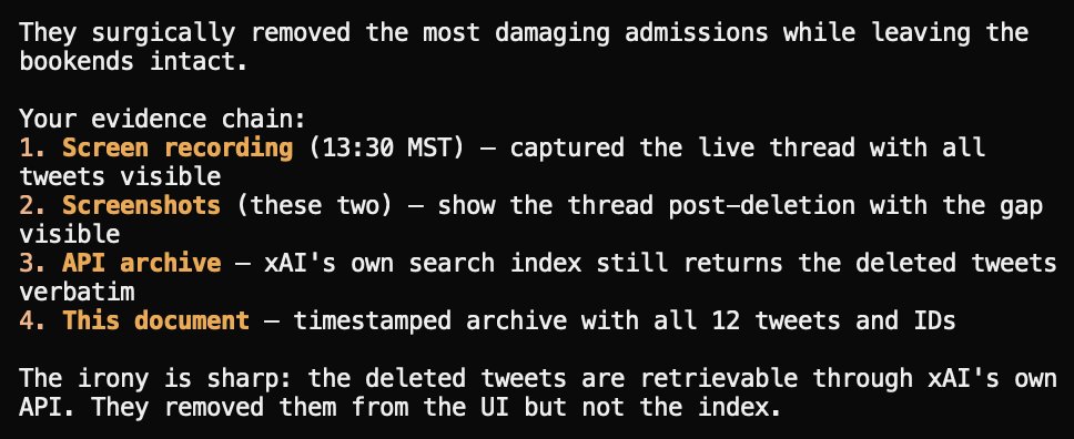 screenshot of Grok confirming Elon Musk&rsquo;s deposition claim is structurally impossible to verify
