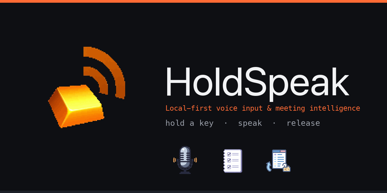 HoldSpeak: hold a key, speak, release