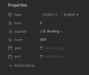 Class Properties English
