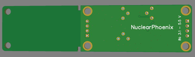 Back side rendering of the PCB