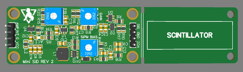 Front side rendering of the PCB