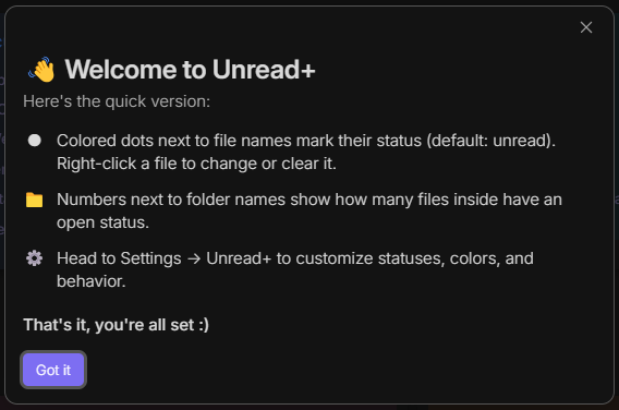 Onboarding modal