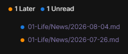 Unread overview codeblock