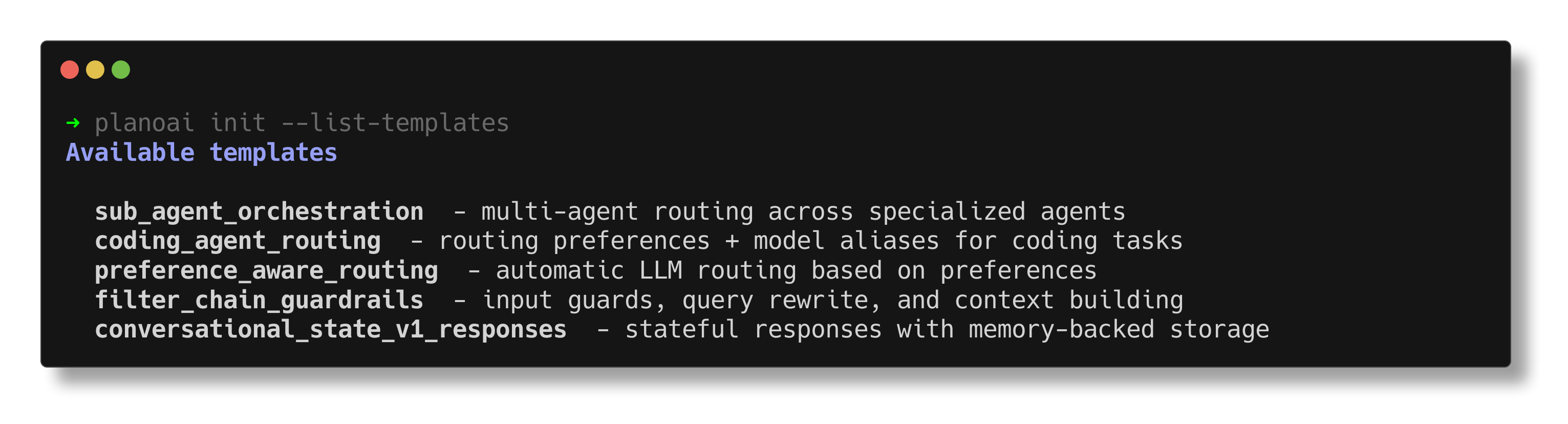 Plano CLI init command