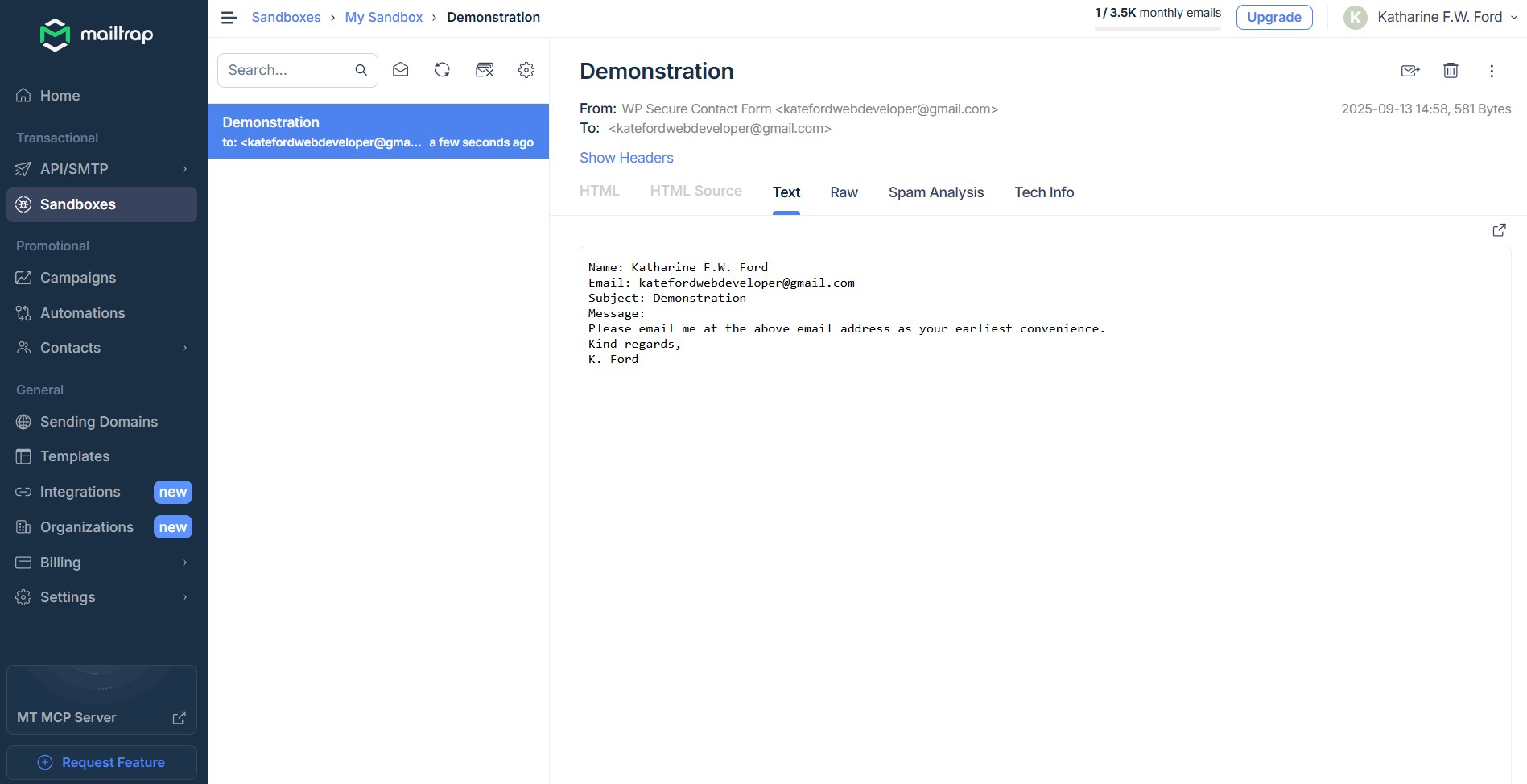 Mailtrap Email