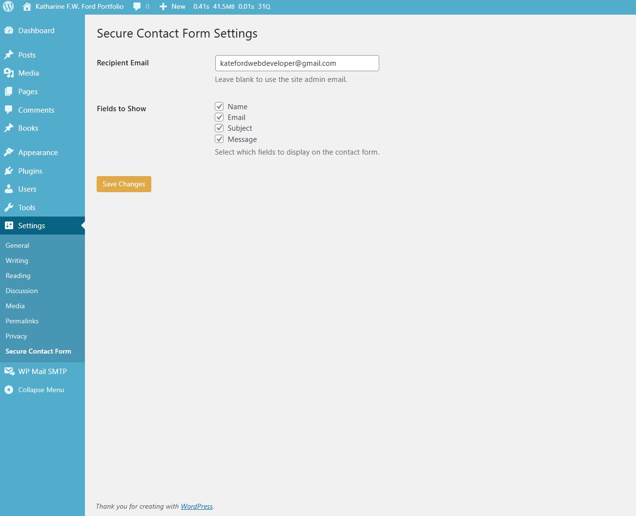 Settings Page