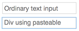 Div using pasteable