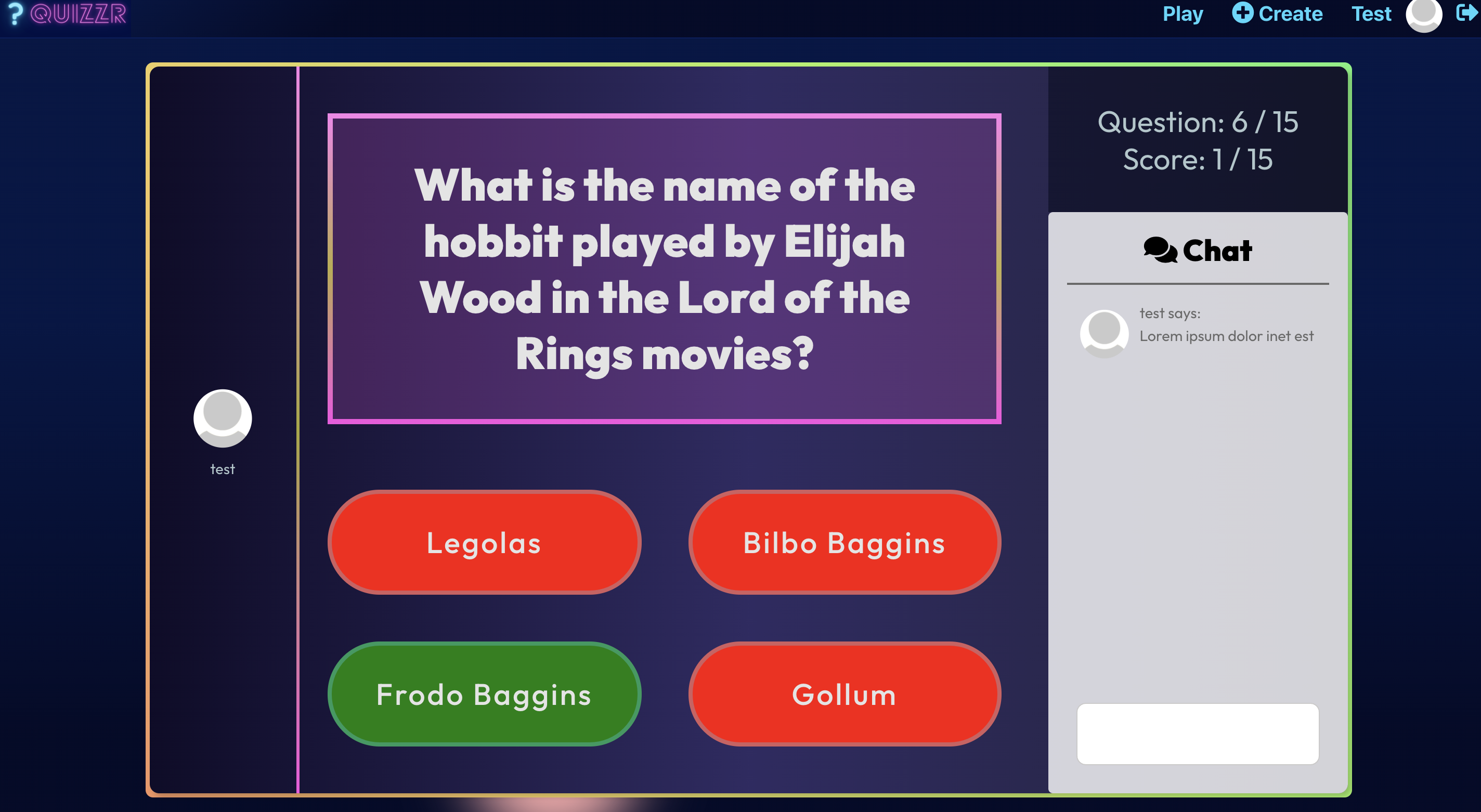 Play Quiz Answer Page