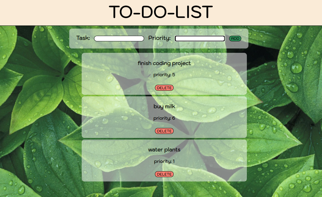 Another React to-do list