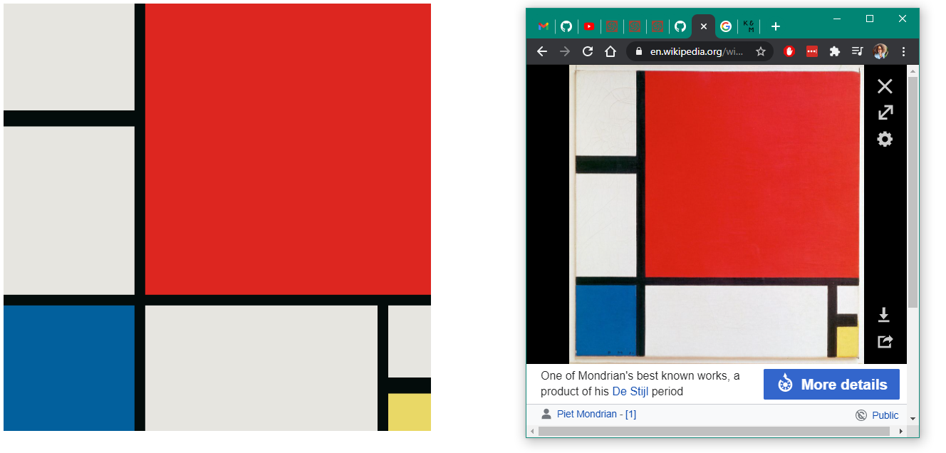 Mondrian's painting done in Canvas