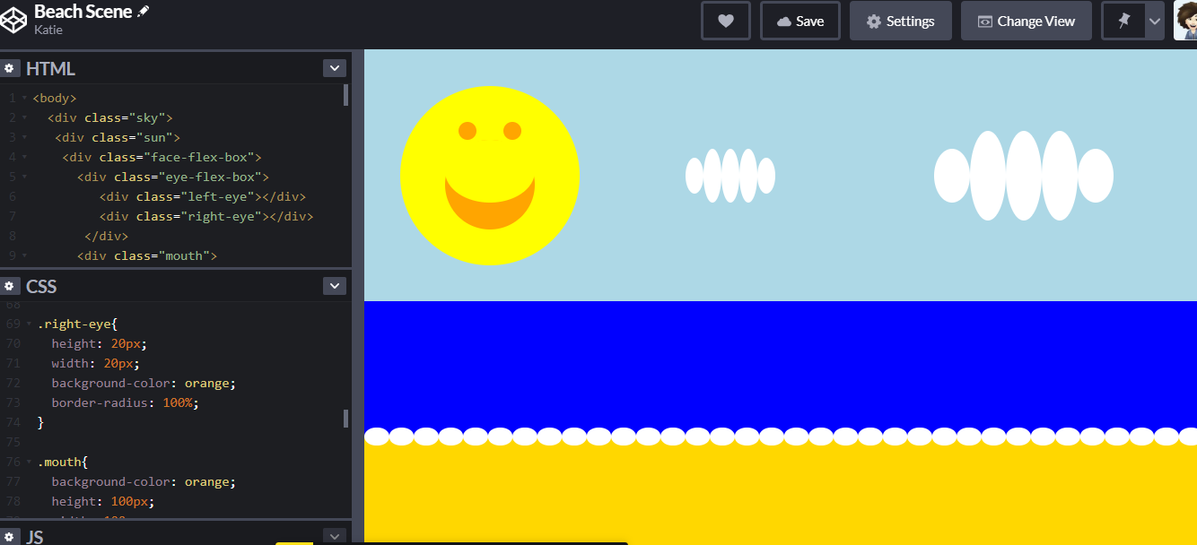 CodePen Beach Scene