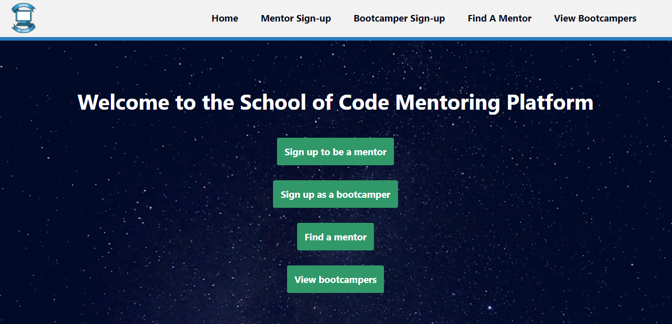 Mentor App Homepage