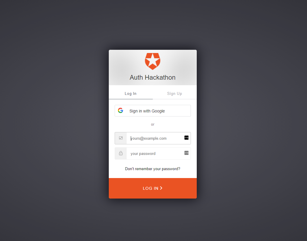 Auth0 login page