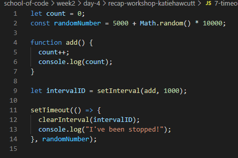 setTimeout and setInterval practice