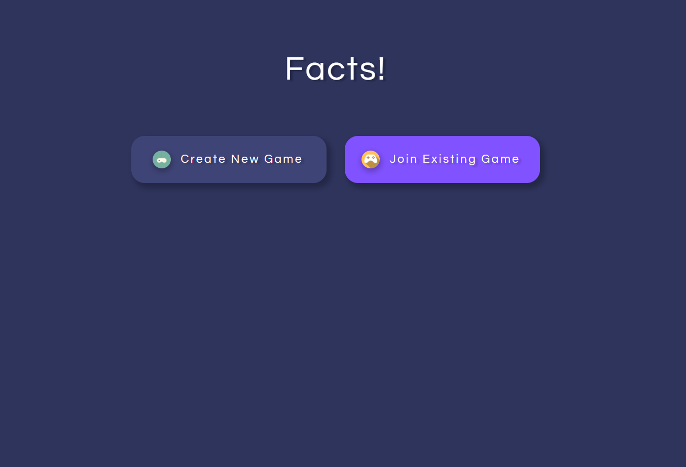 Facts! game landing page view