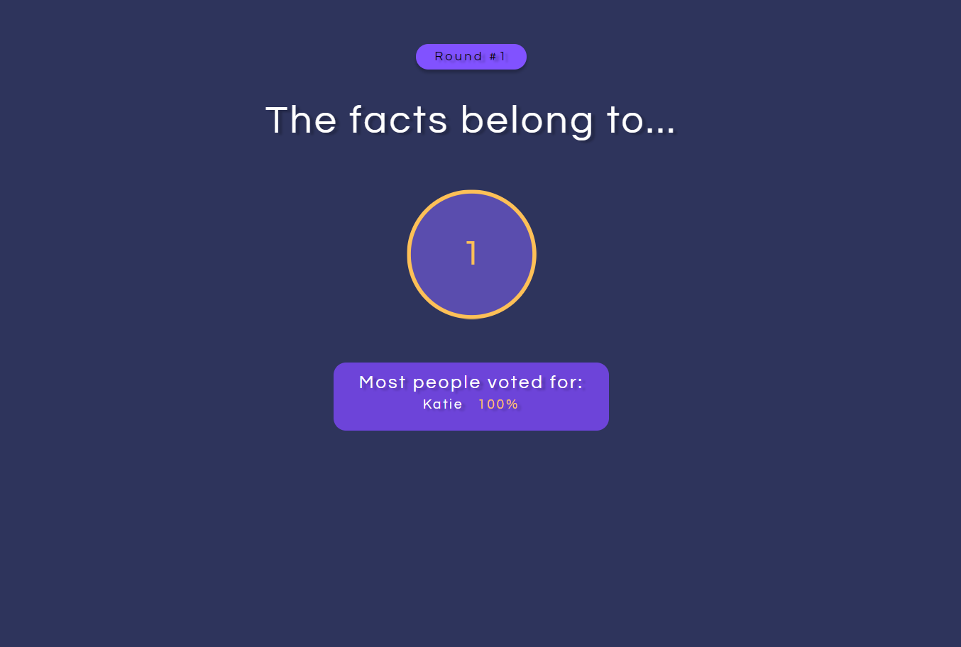 Facts! game whose fact reveal countdown view