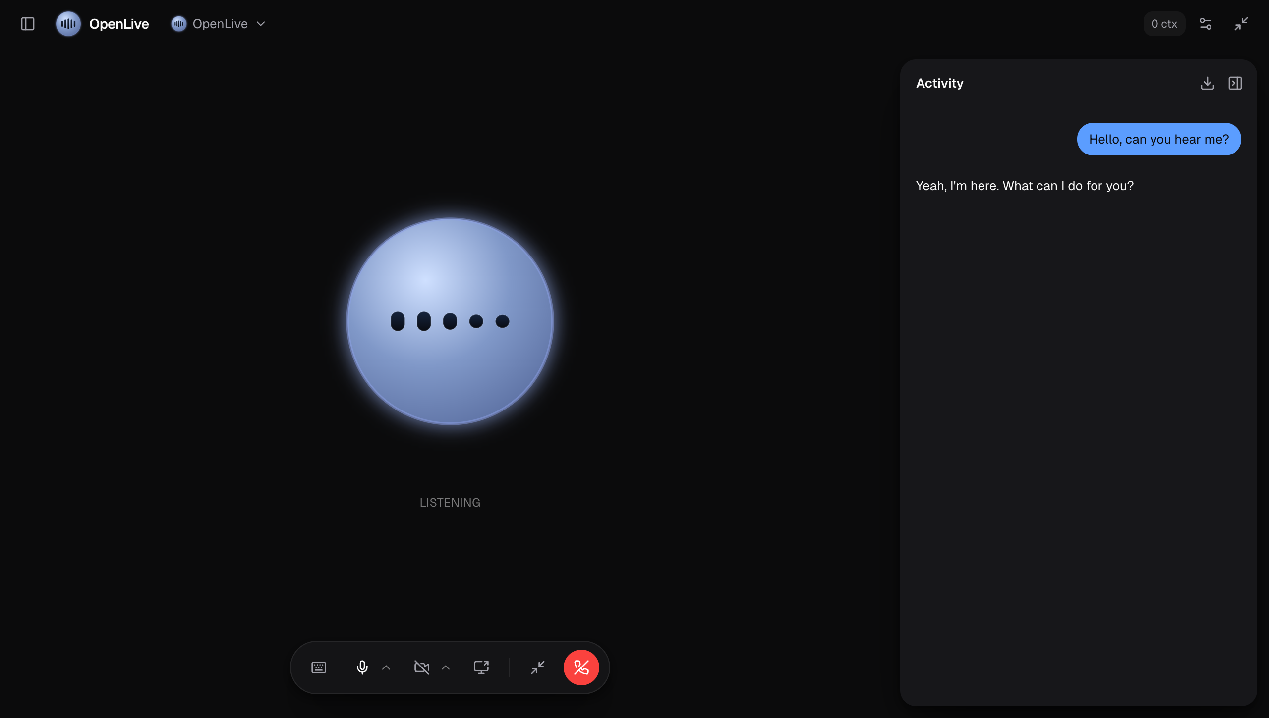 In a live call