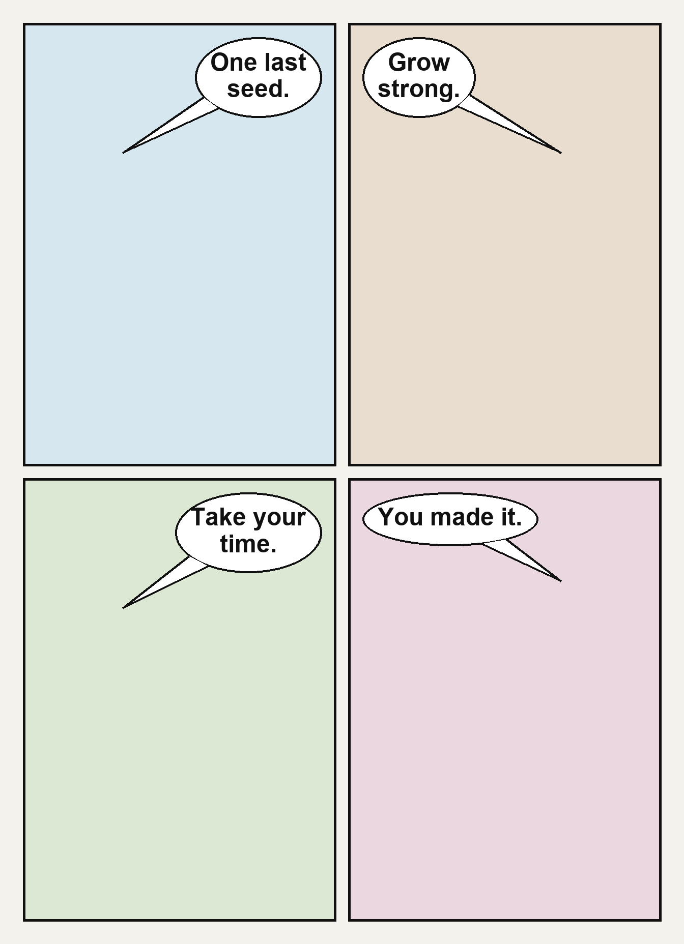 Four-panel lettering preview