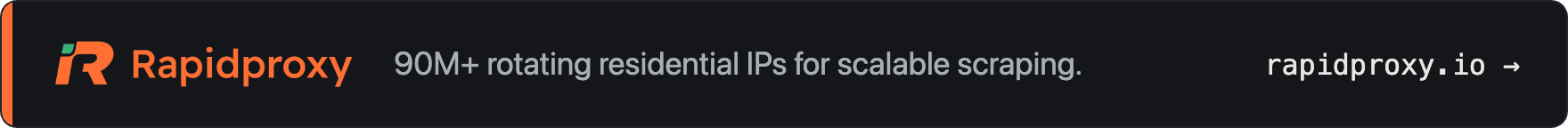 Rapidproxy — 90M+ rotating residential IPs for scalable scraping