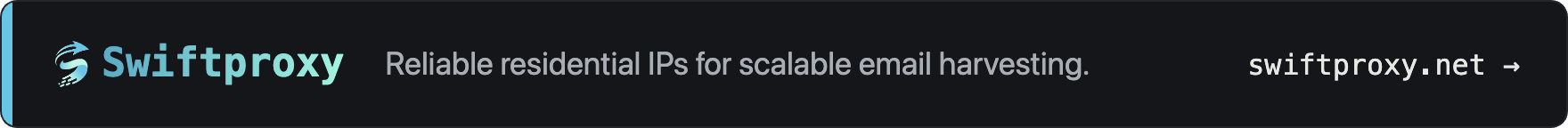 Swiftproxy — reliable residential IPs for scalable email harvesting