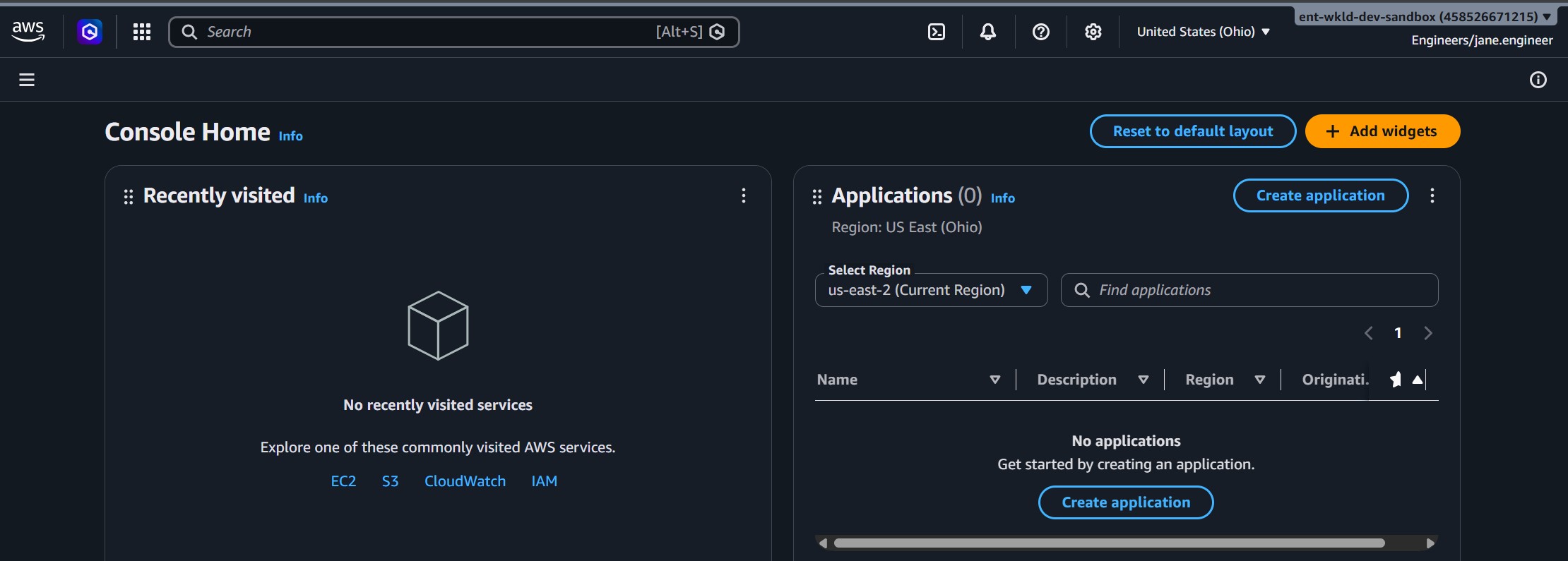 Federated AWS console session inside the target account