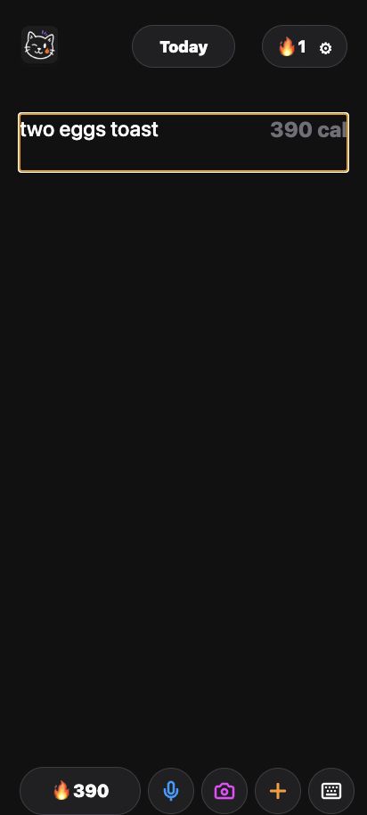 Amy logged line with calories