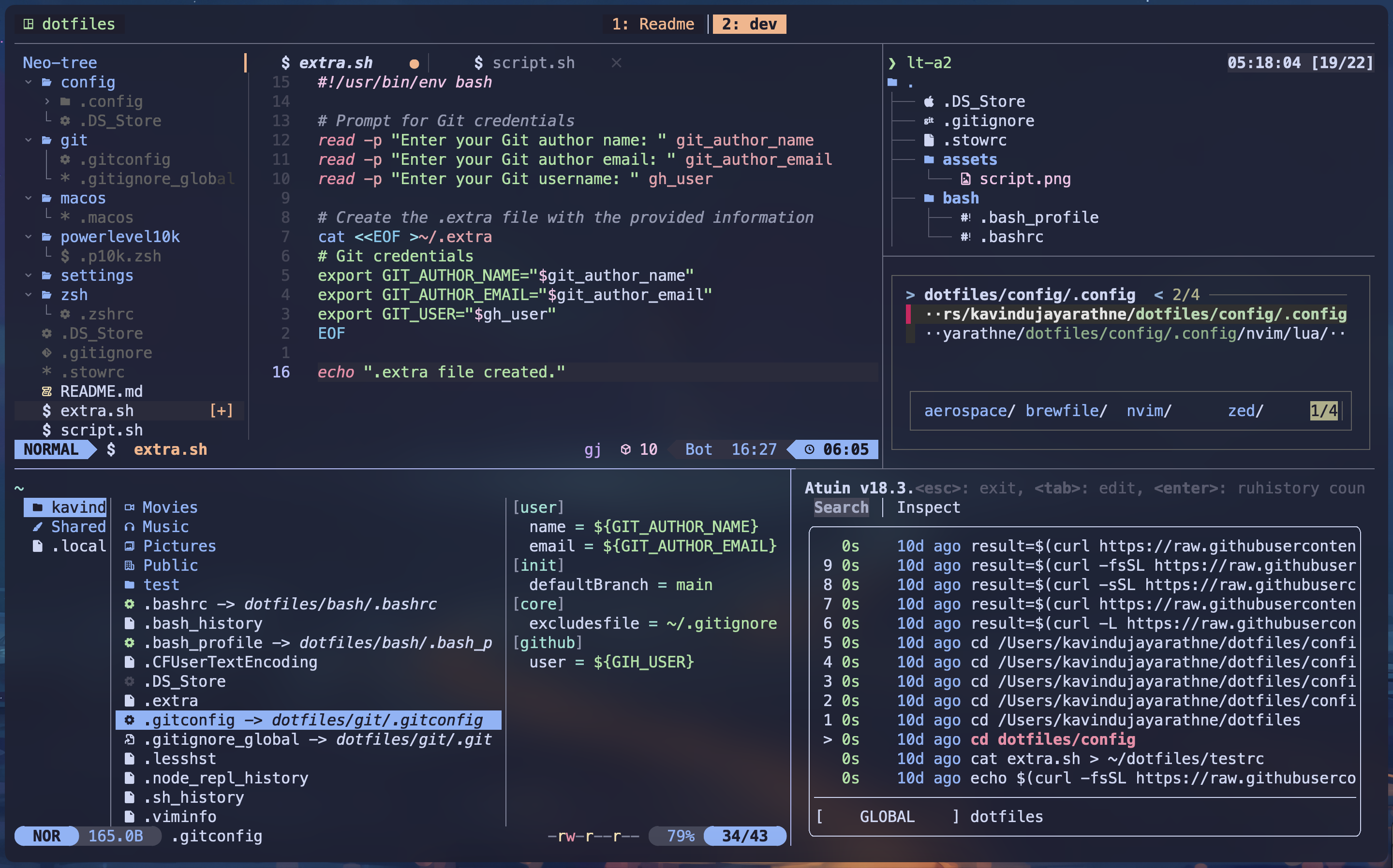 Screenshot of dev workflow