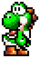 Transparent Yoshi, nearest neighbor scaled 6x