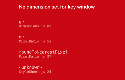 no dimension set for key window