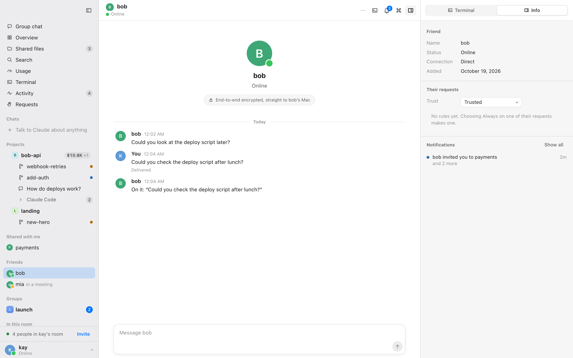 A conversation with a friend