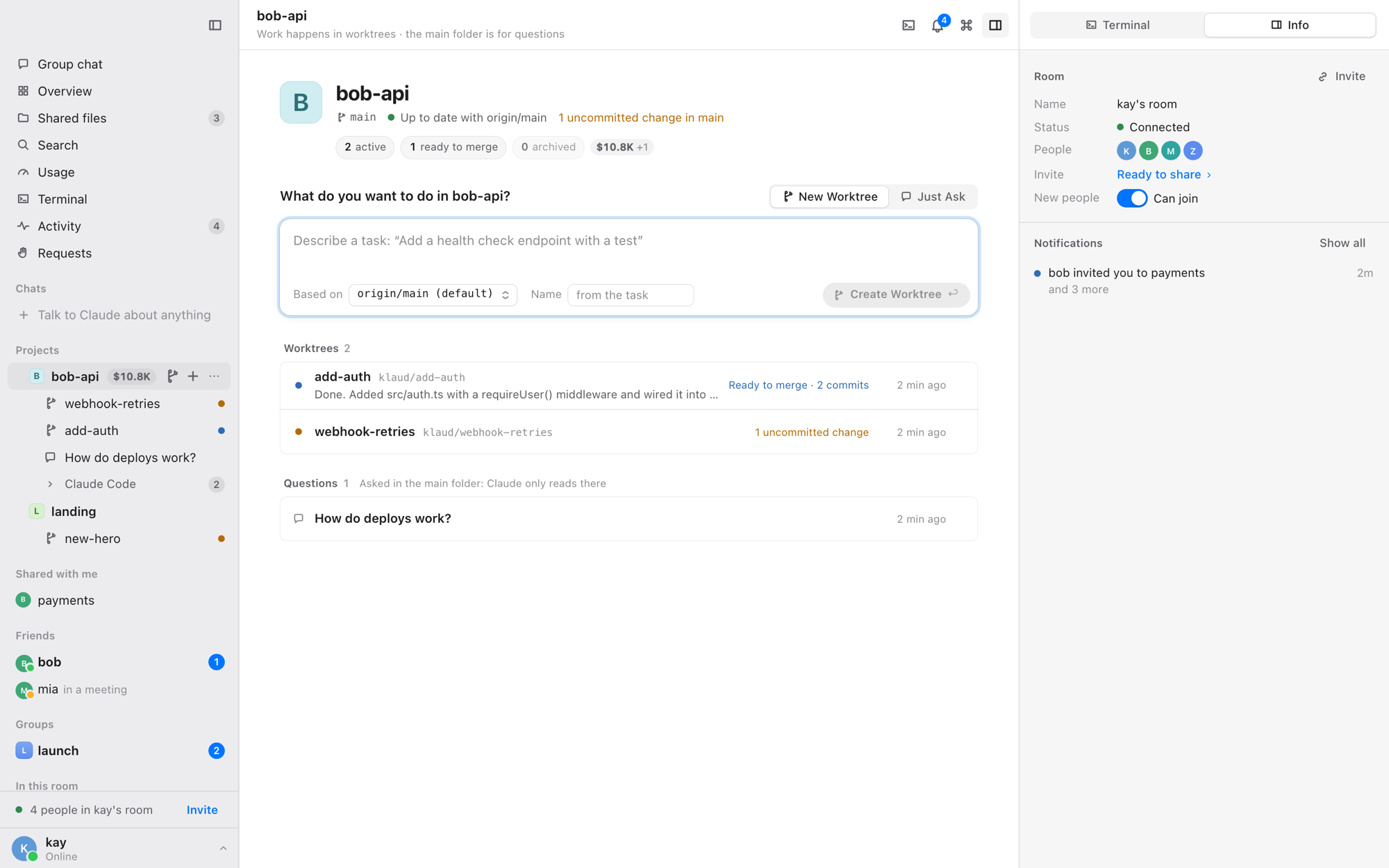 A project's home page