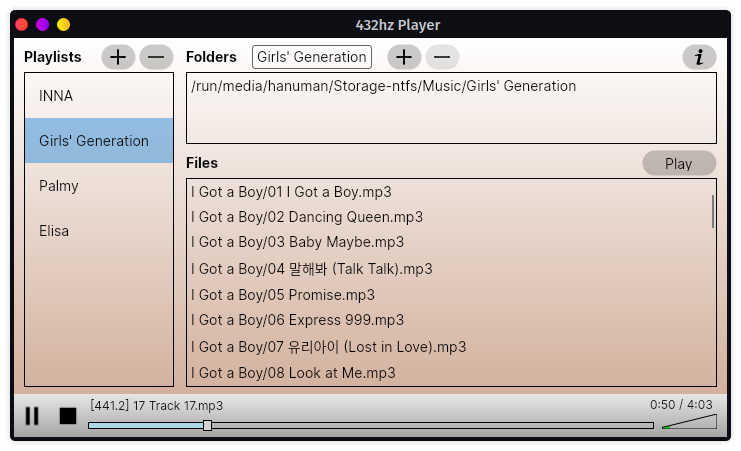 screenshot 1 of 432hz-player