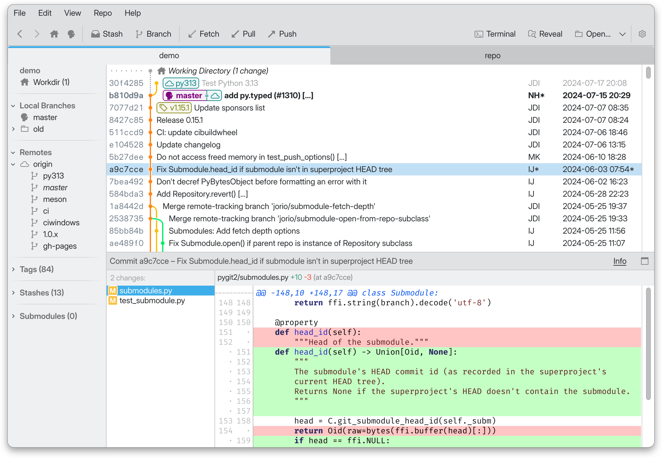 screenshot 1 of Gitfourchette