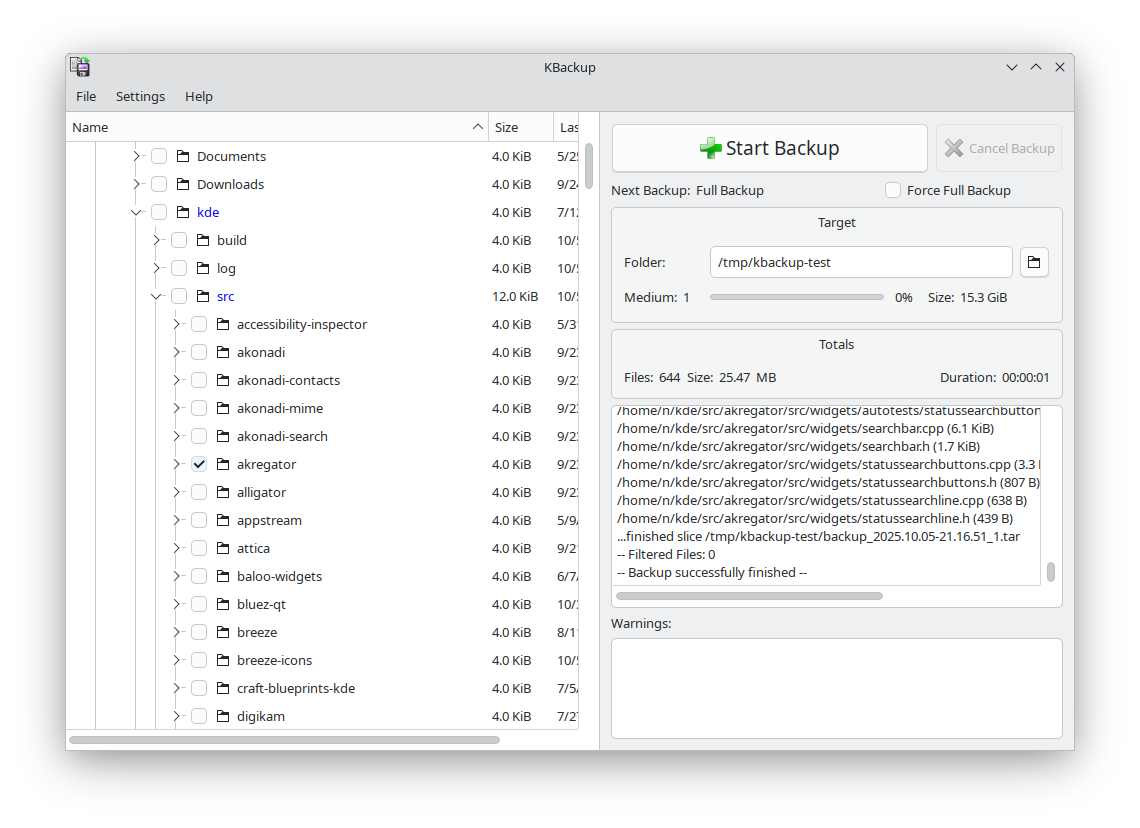 screenshot 1 of Kbackup
