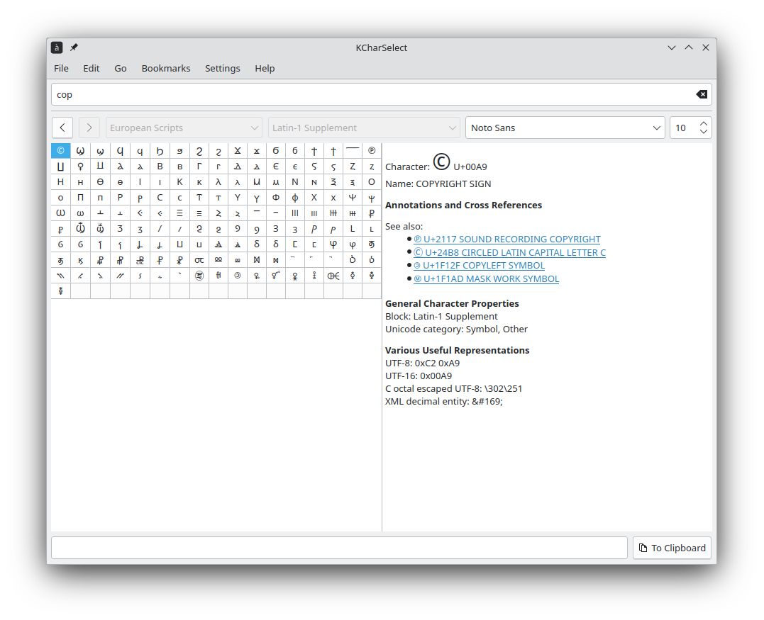 screenshot 1 of Kcharselect