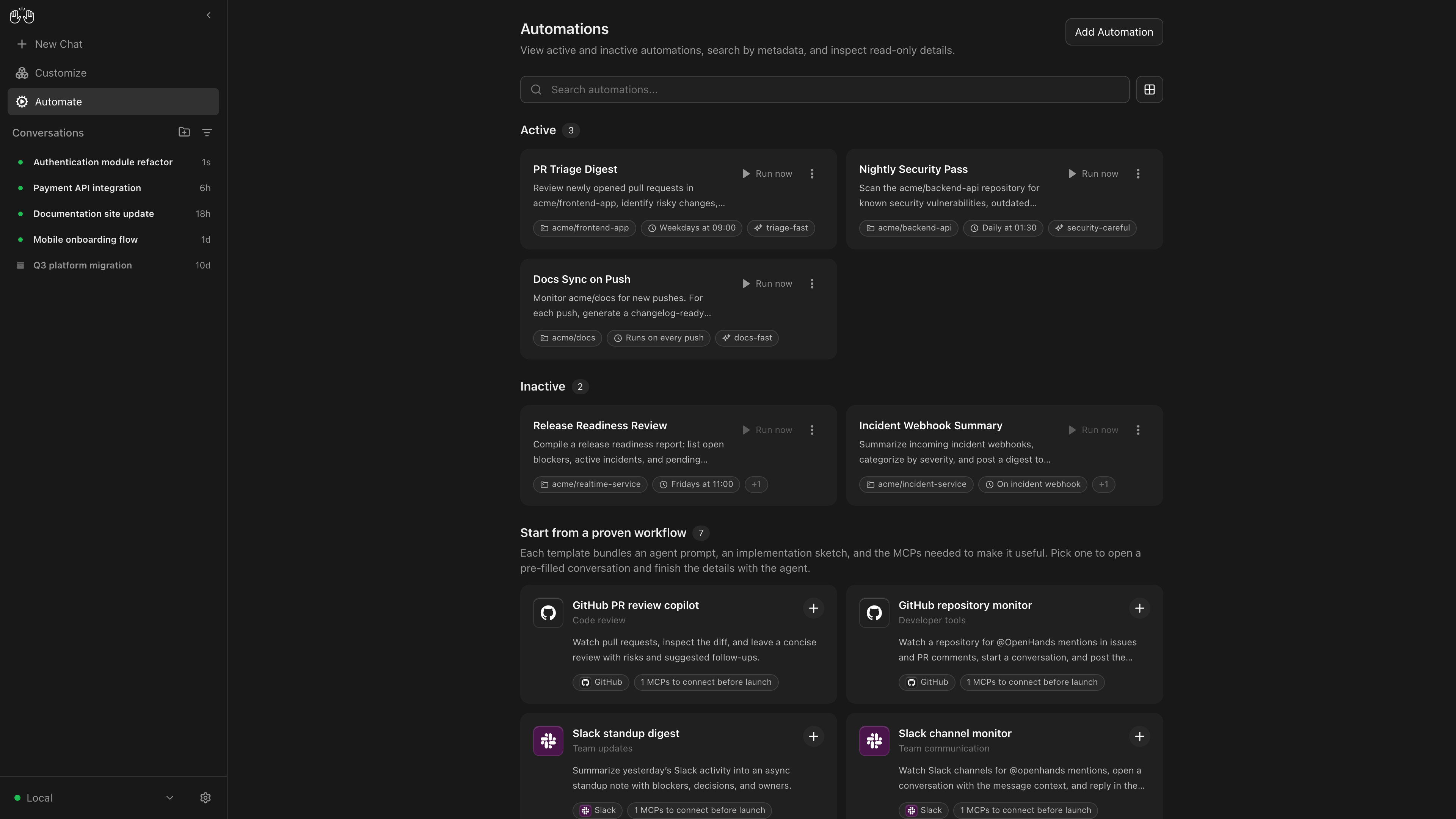 screenshot 1 of Openhands