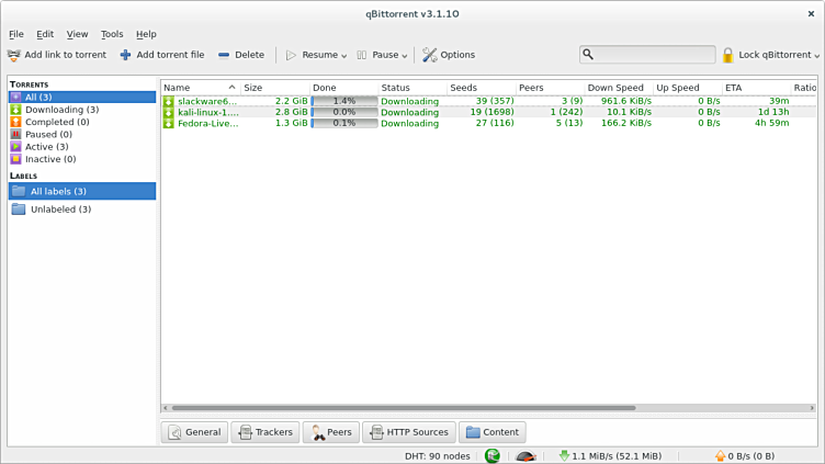 screenshot 1 of qBittorrent