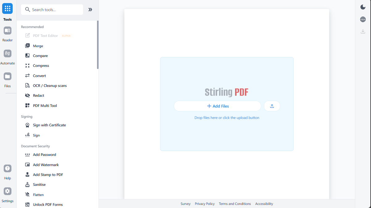 screenshot 1 of Stirling PDF
