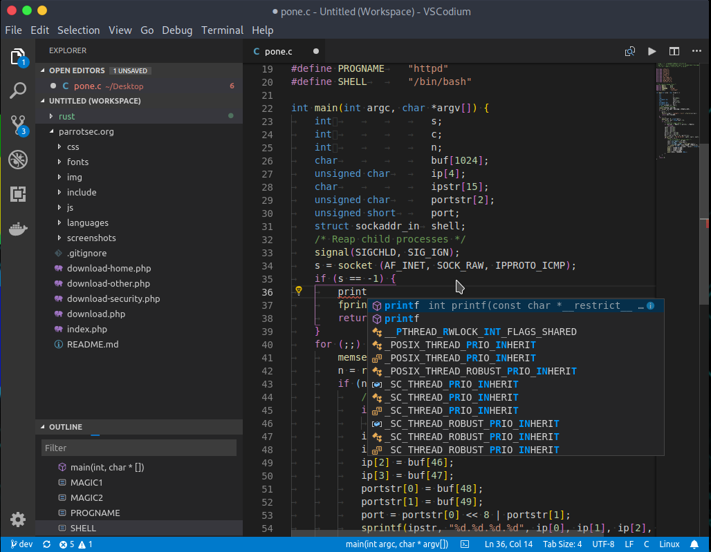 screenshot 1 of VSCodium