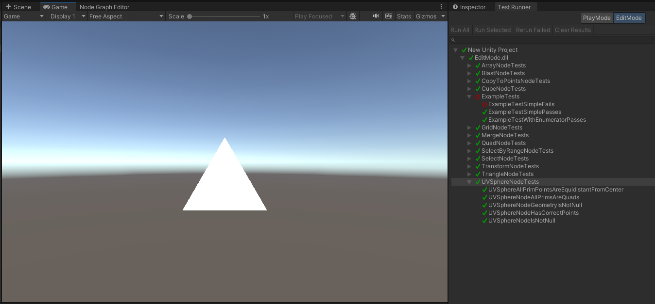 Screenshot of tool generating some meshes