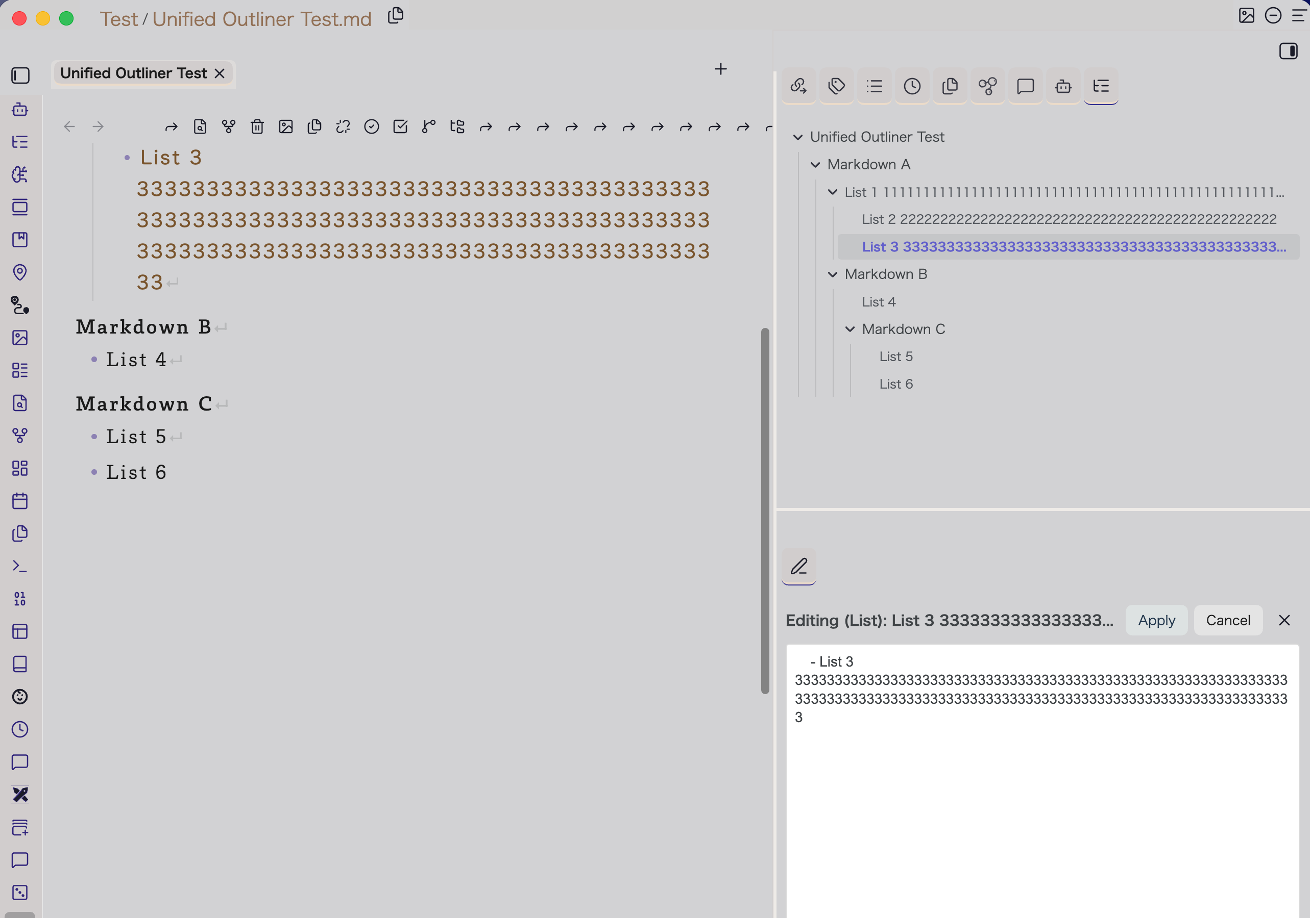 Partial Edit Pane with the selected target and Apply control