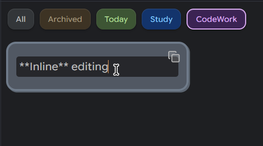 Inline editing