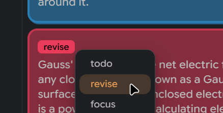 Status menu